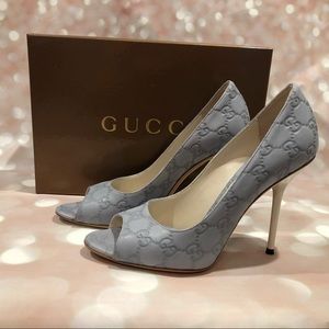 Gucci | Powder Blue Peep Toe Pumps